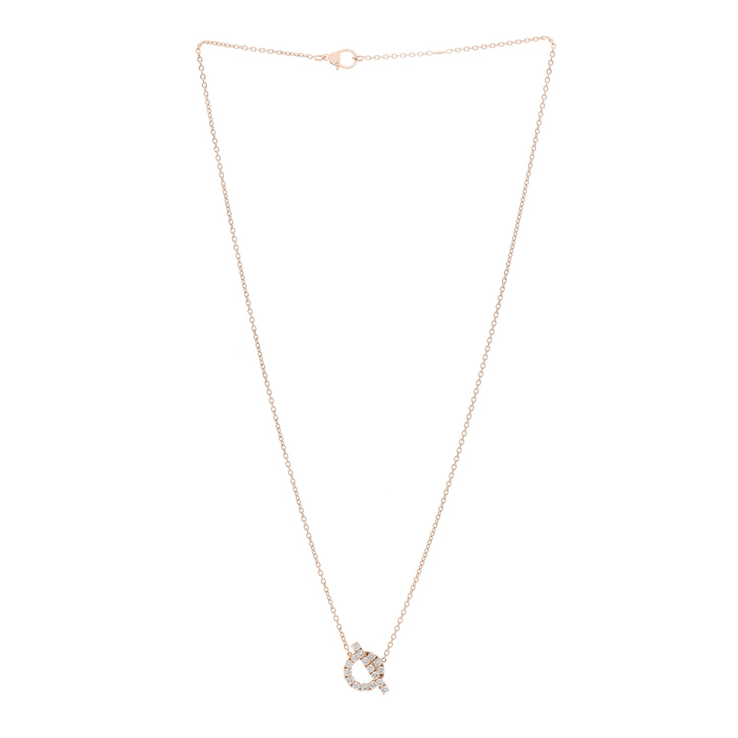 18K Rose Gold Diamond Finesse Pendant Necklace