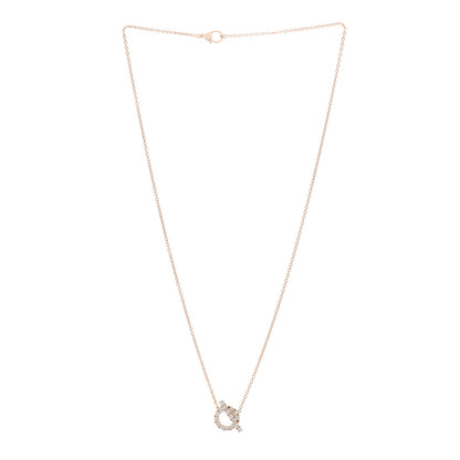 Hermes 18K Rose Gold Diamond Finesse Pendant Necklace 2 of 4