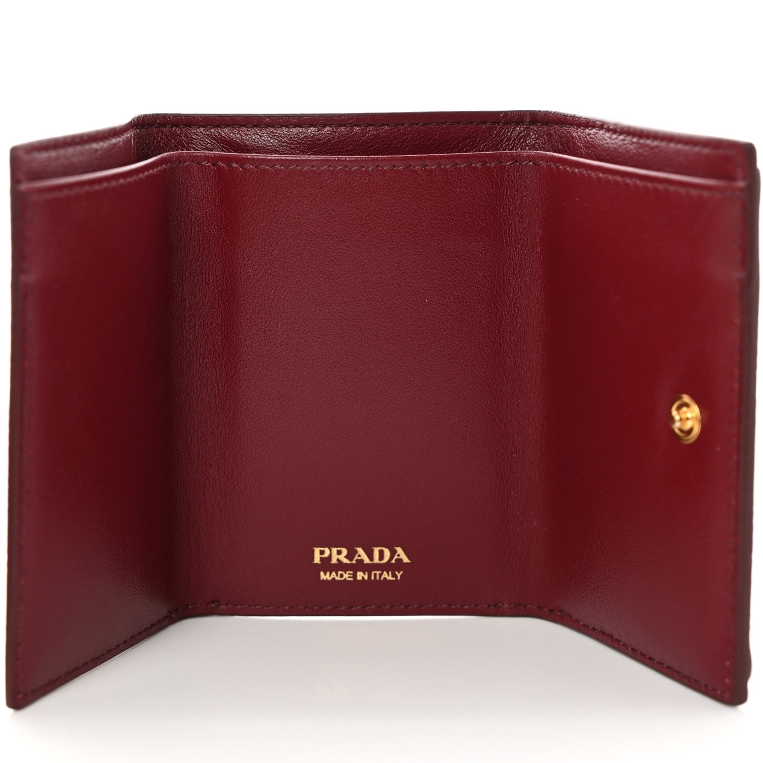 Prada Saffiano Metal Small Tri-Fold Wallet Cerise 5 of 8