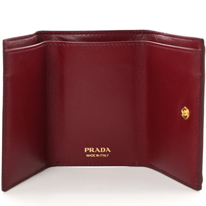 Prada Saffiano Metal Small Tri-Fold Wallet Cerise 5 of 8