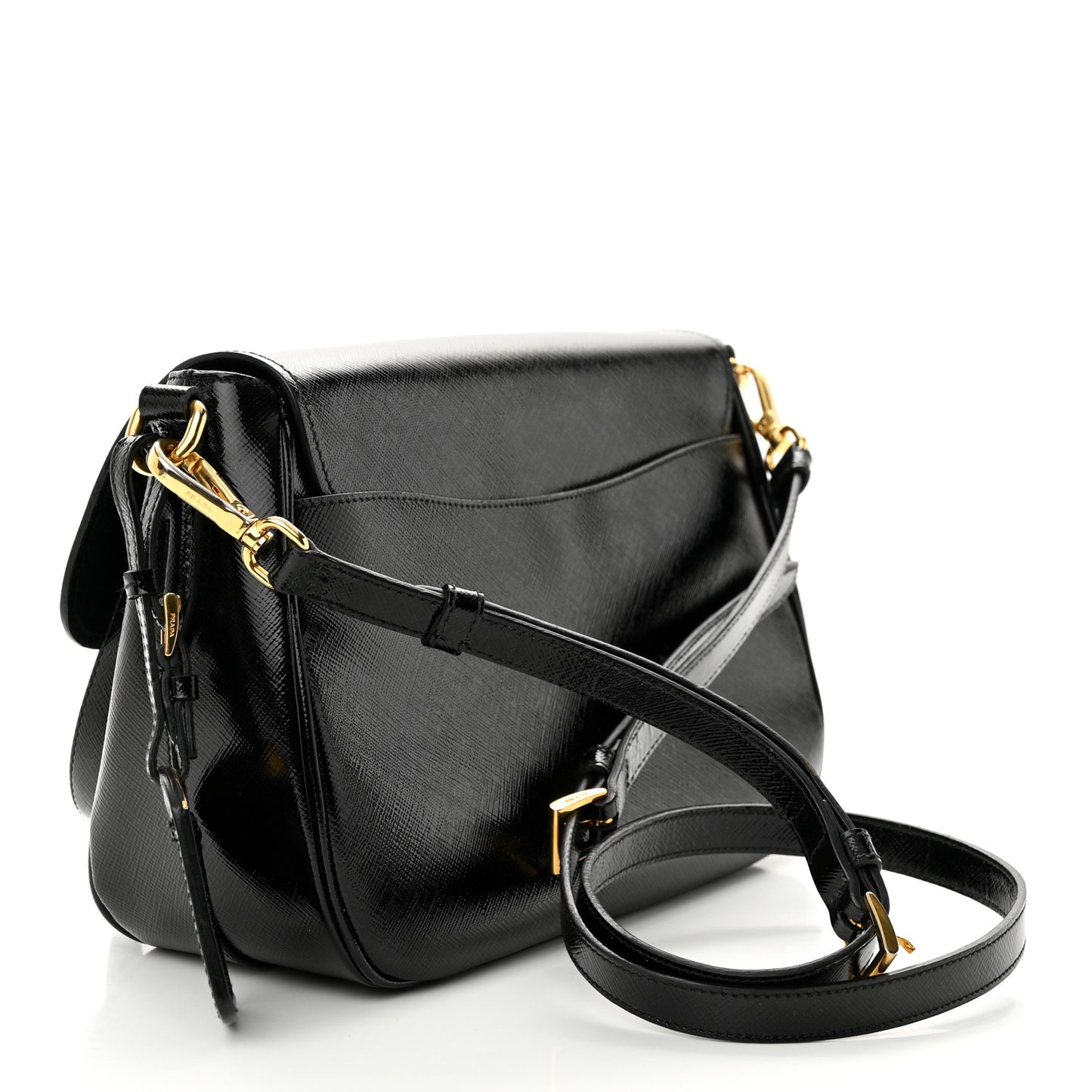 Saffiano Vernice Messenger Bag Black