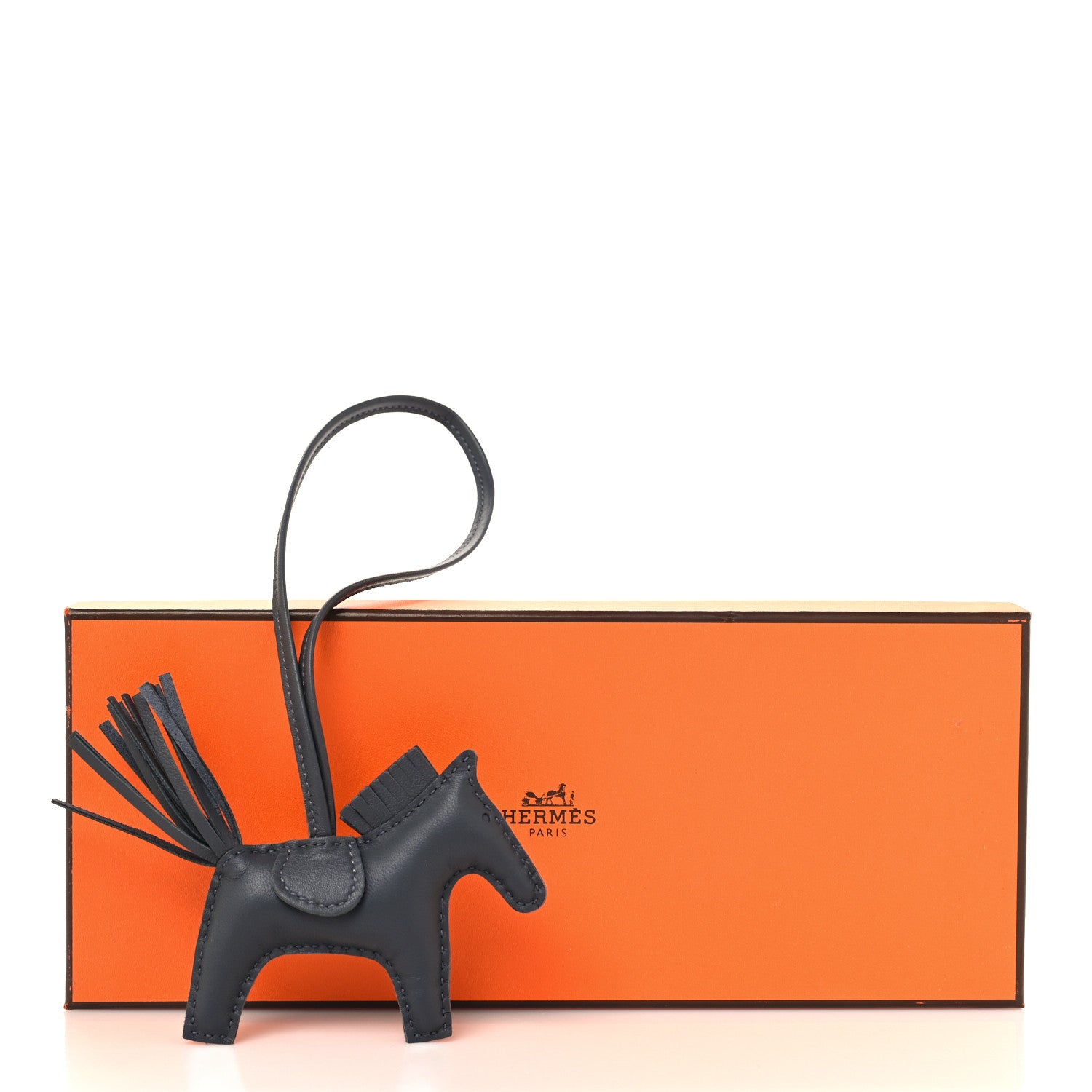 Hermes Milo Lambskin Swift Grigri Rodeo Horse Bag Charm PM Ardoise 4 of 4