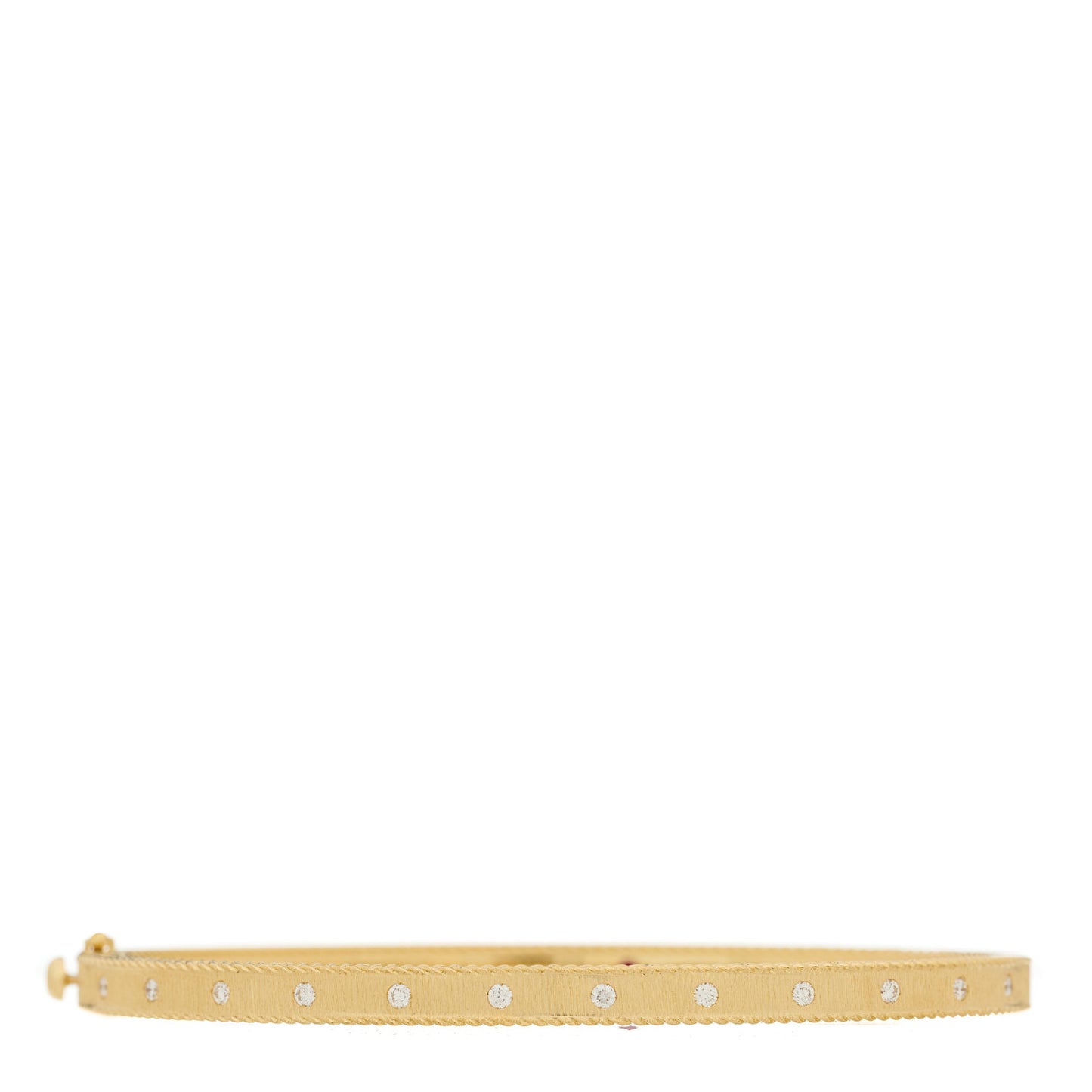 18K Yellow Gold Diamond Princess Hinged Bangle Bracelet