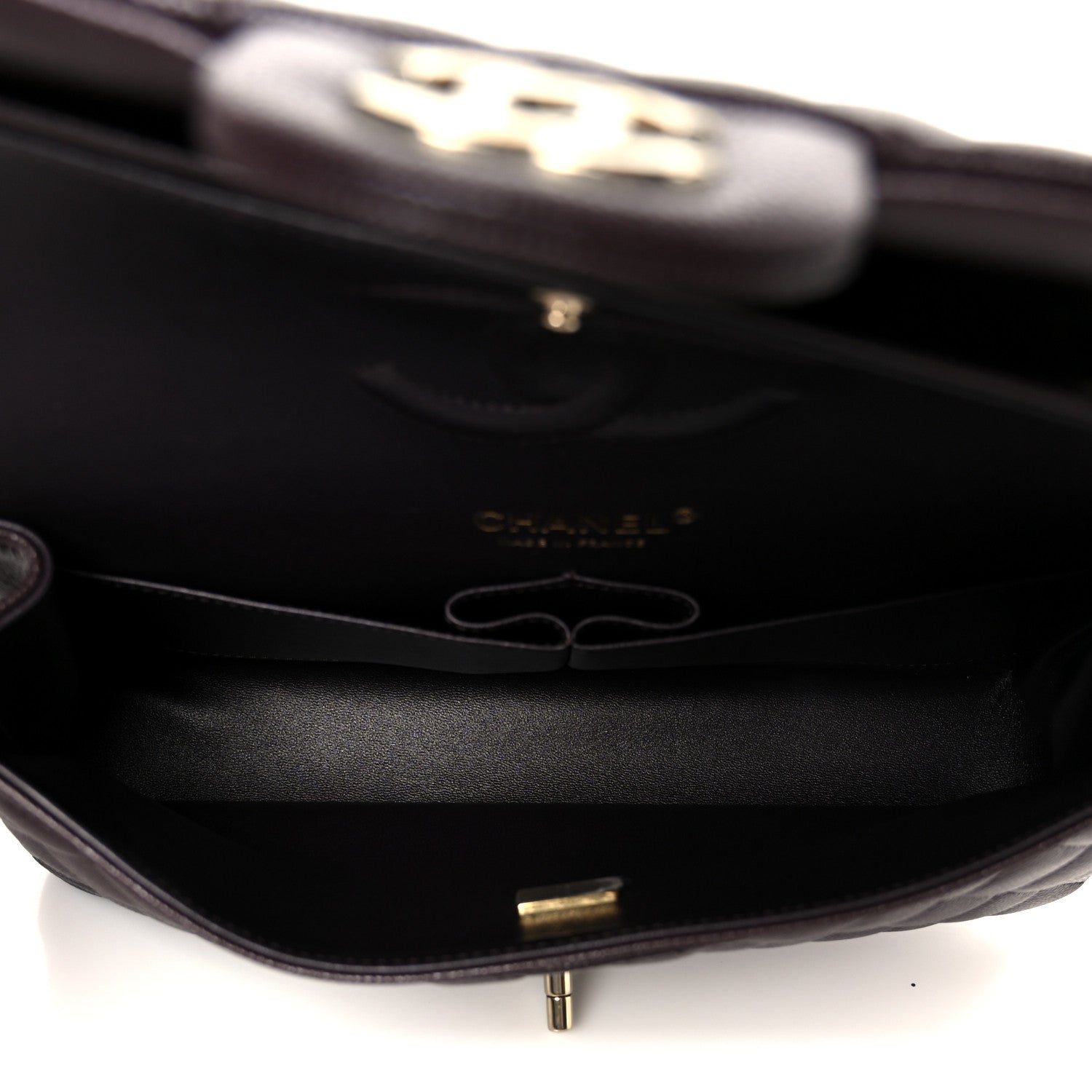 Chanel Caviar Quilted Medium Double Flap Dark Purple 5 of 11