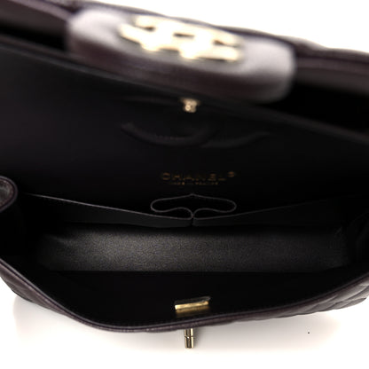 Chanel Caviar Quilted Medium Double Flap Dark Purple 5 of 11