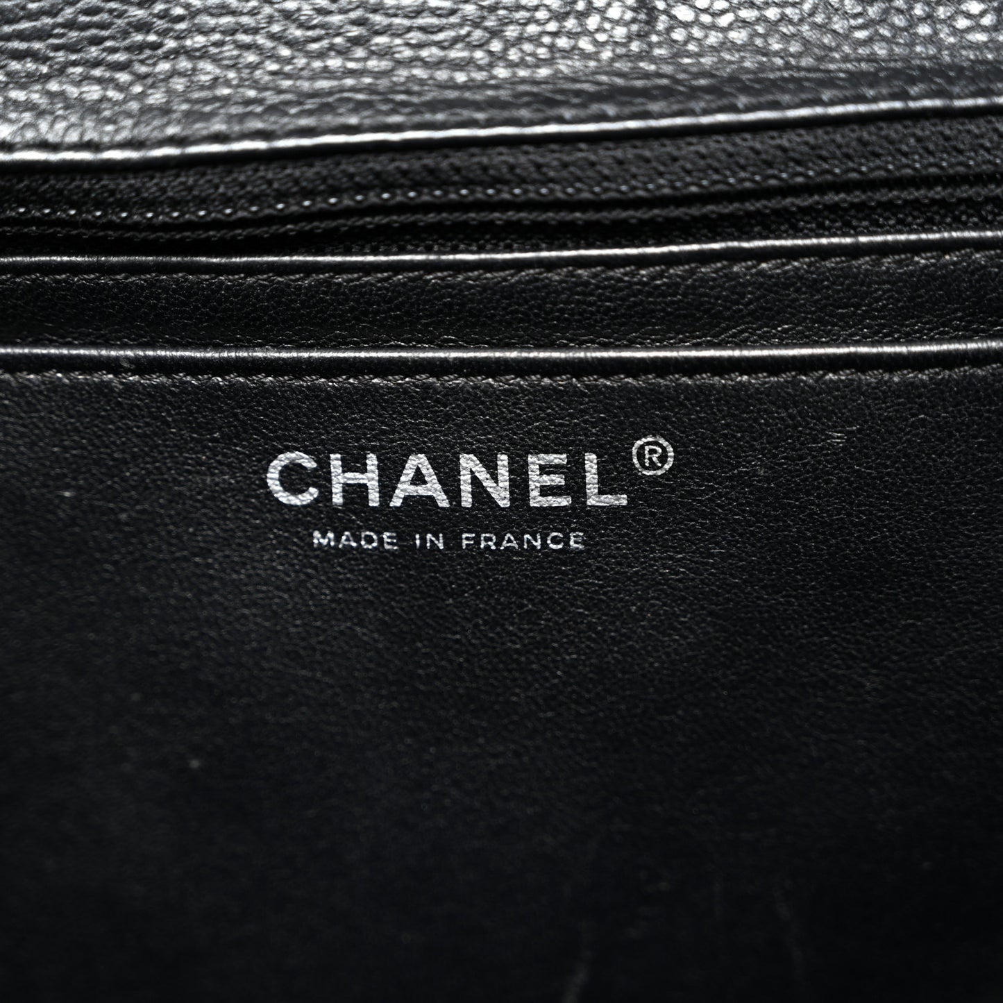 Washed Caviar Quilted Maxi Single Flap Black