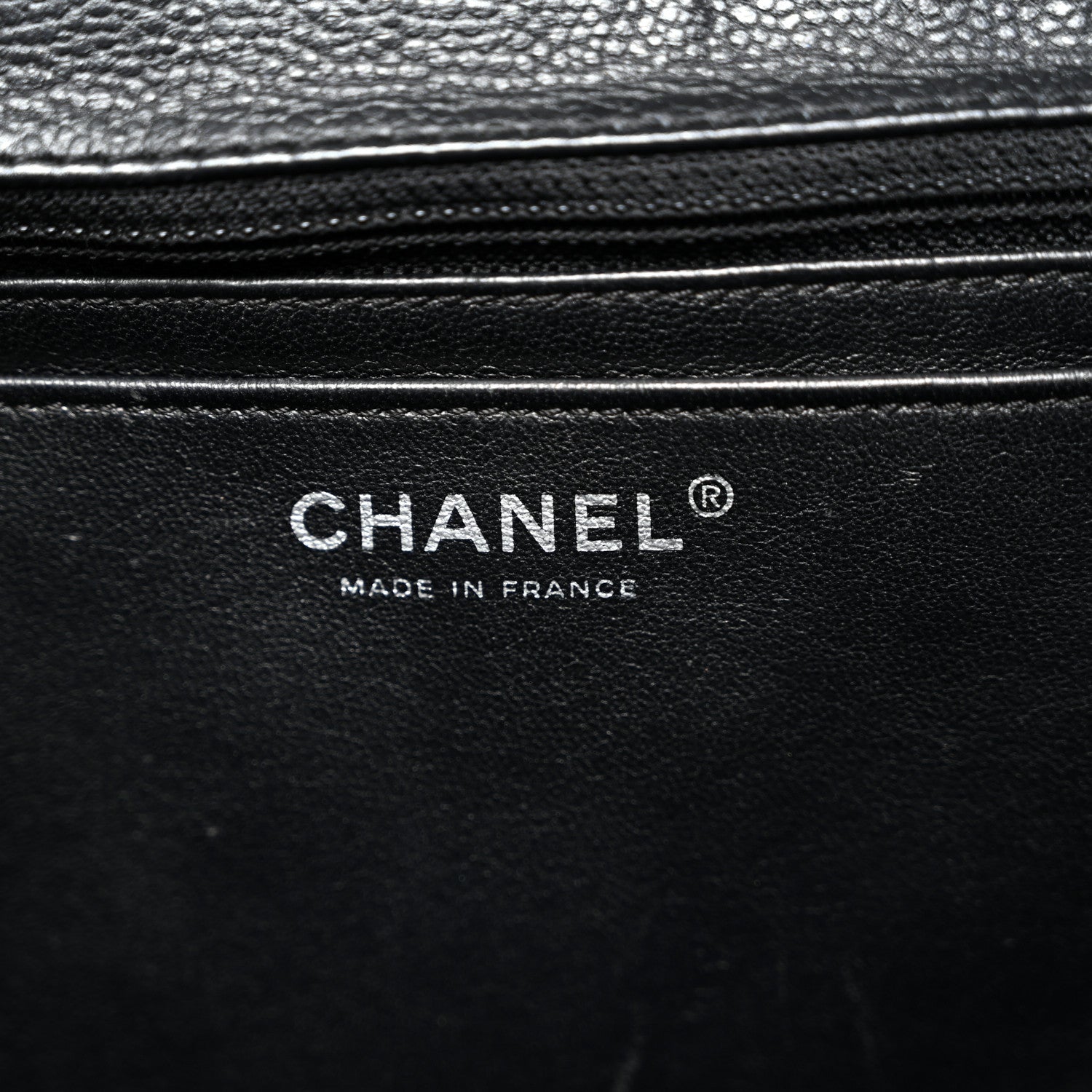 Chanel Washed Caviar Quilted Maxi Single Flap Black 6 of 10