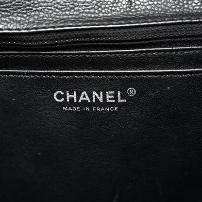 Chanel Washed Caviar Quilted Maxi Single Flap Black 6 of 10