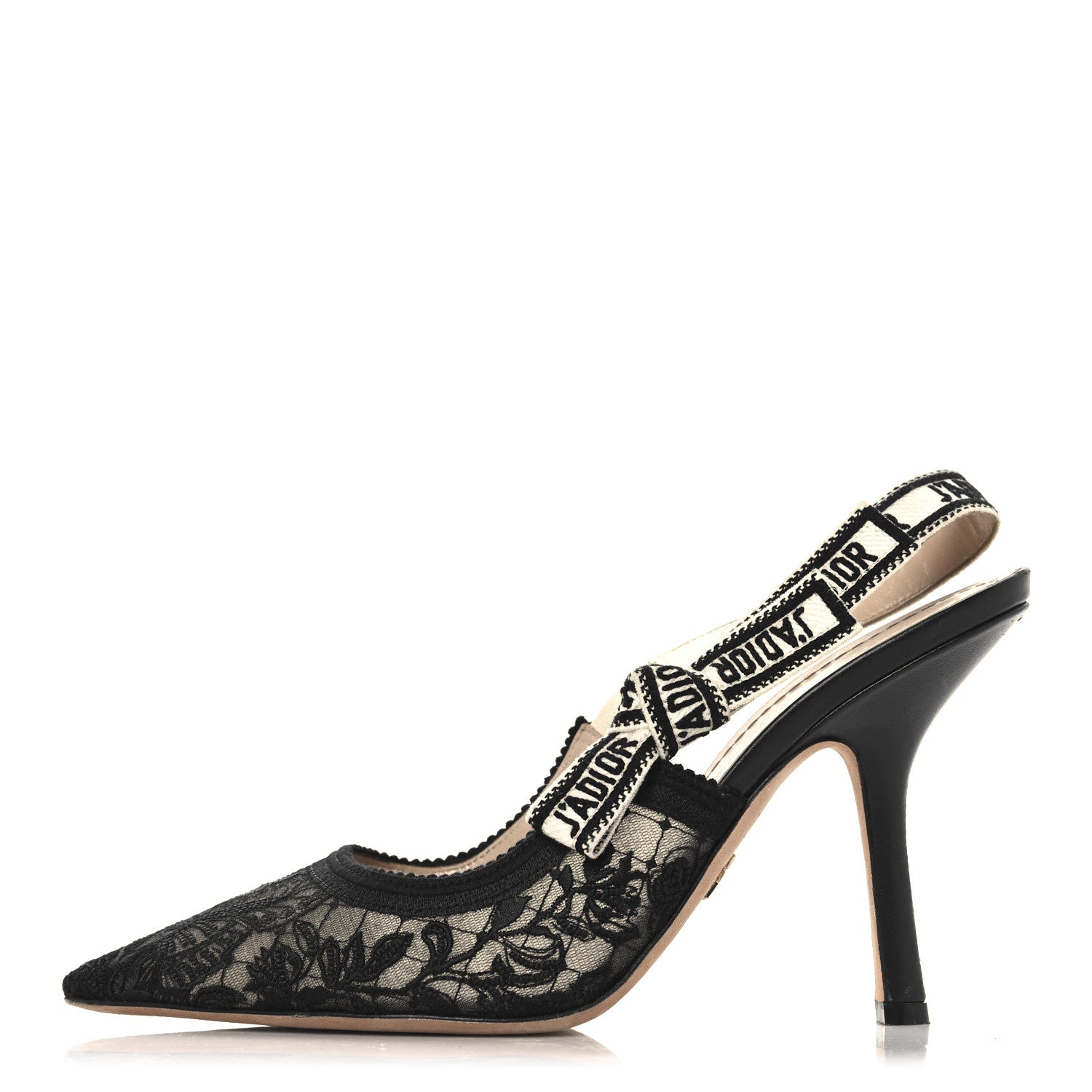 Christian Dior Mesh Butterly Embroidered J'Adior Slingback 100mm Pumps 39 Black 1 of 9