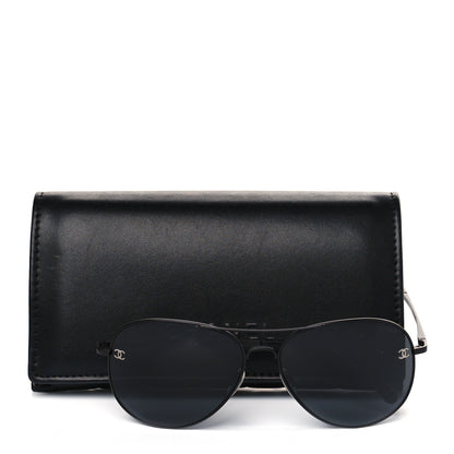 Chanel Metal Aviator CC Sunglasses 4189-T-Q Black 7 of 7
