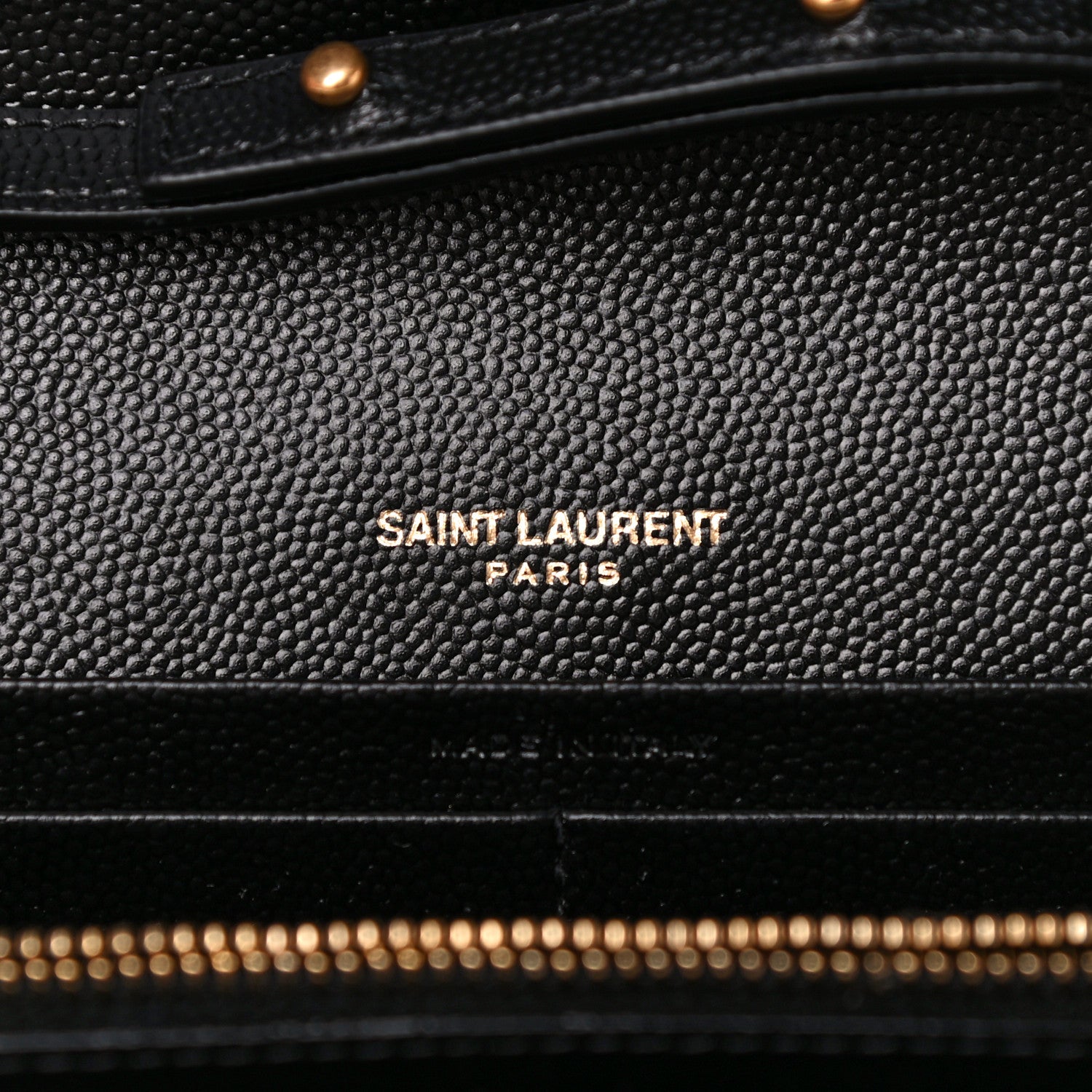 Saint Laurent Grain De Poudre Mixed Matelasse Triquilt Monogram Chain Wallet Black 6 of 11