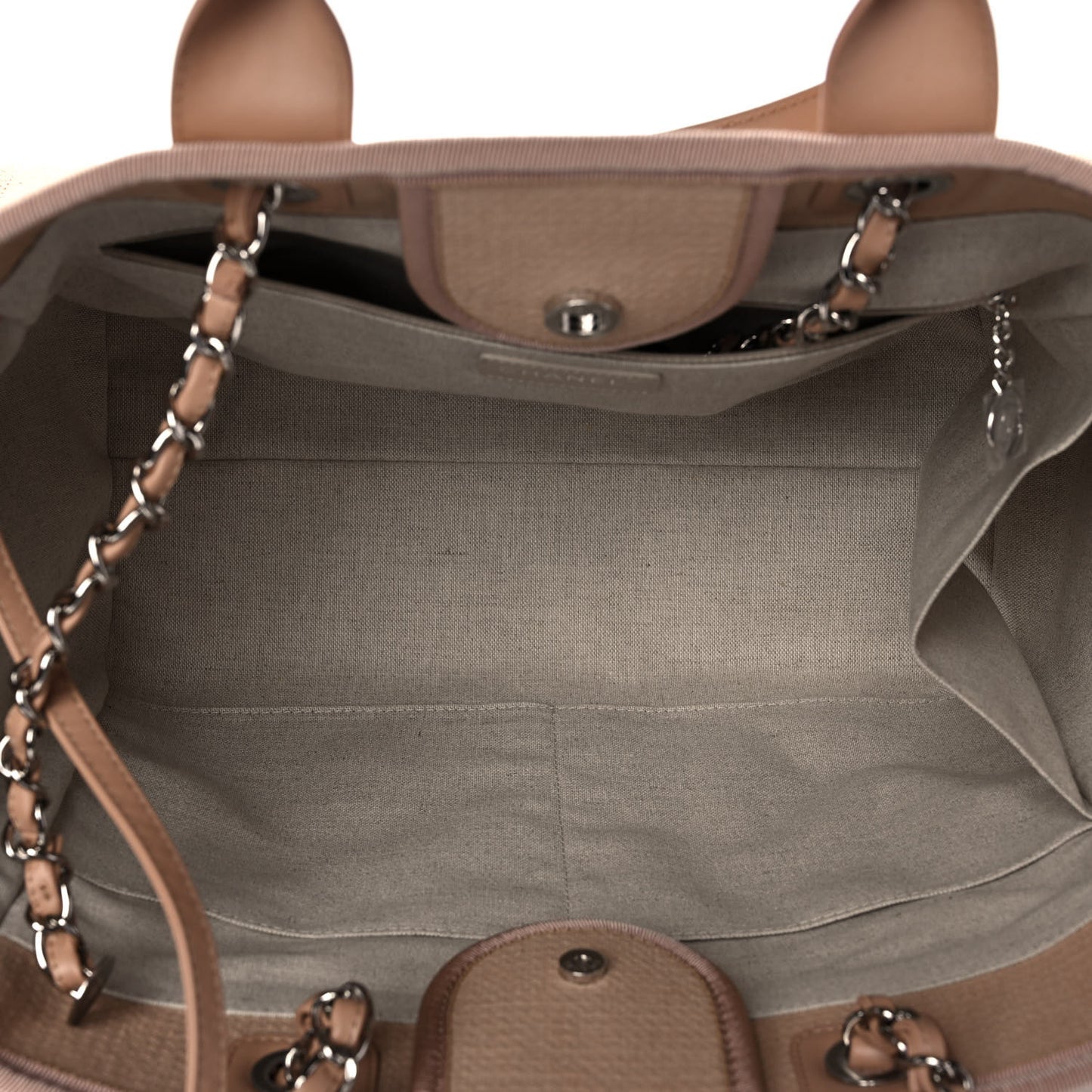 Mixed Fibers Medium Deauville Tote Beige