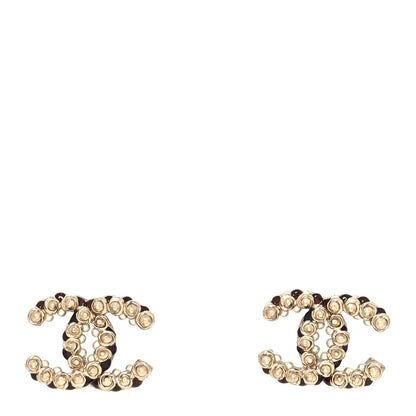 Chanel Metal Bead CC Earrings Gold 1 of 5