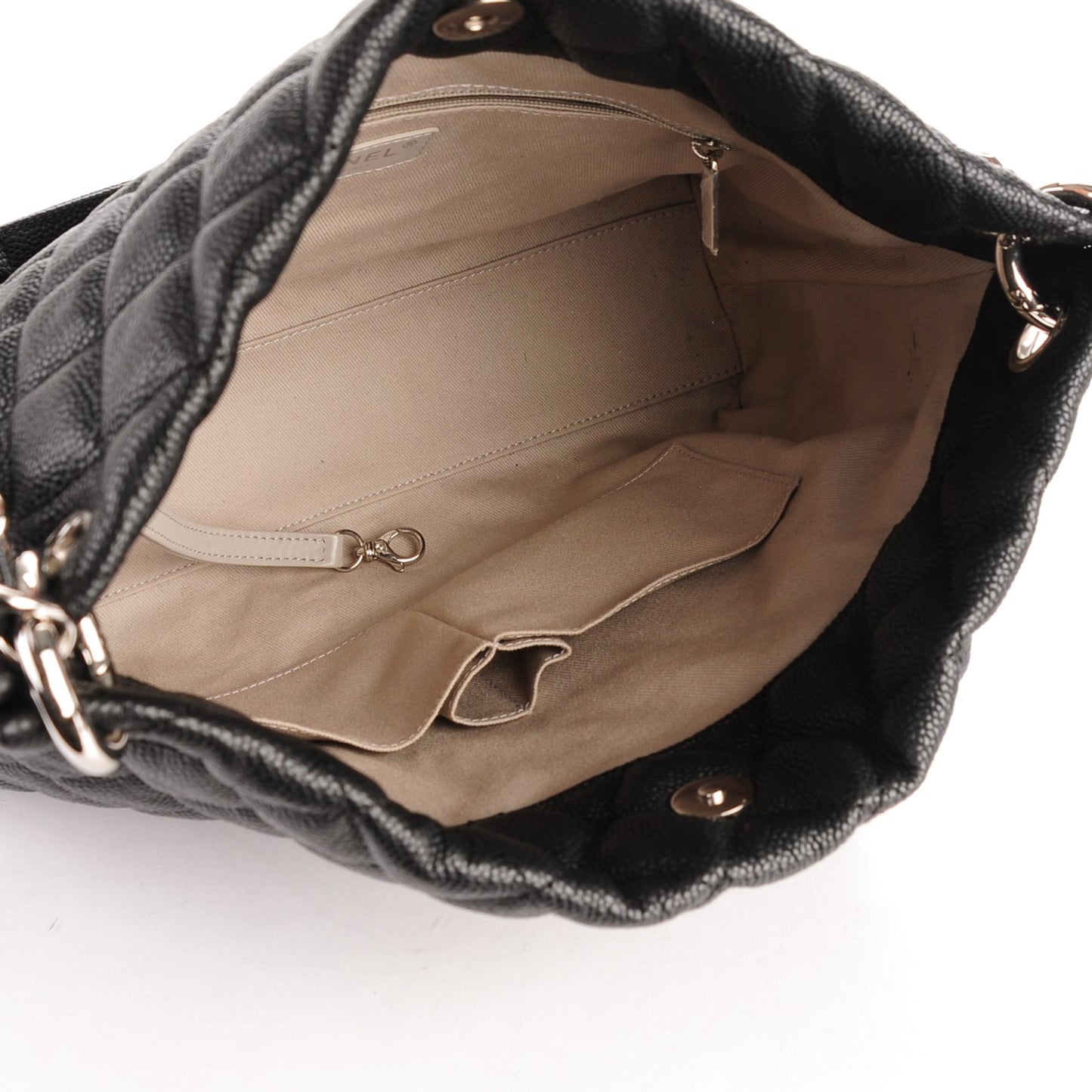 Caviar Quilted Easy Zip Tote Black