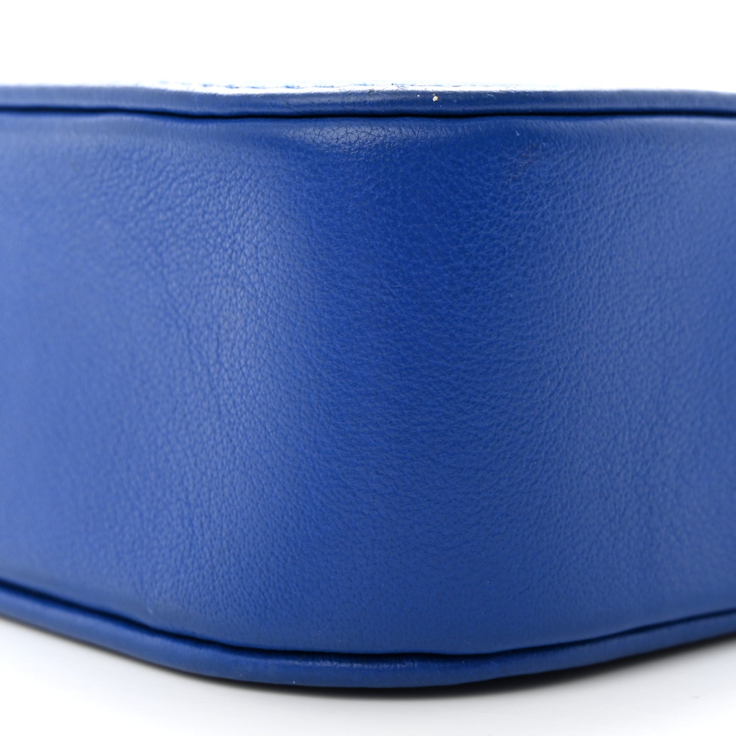 Smooth Calfskin Kittens Logo XS Everyday Camera Bag Electric Blue White