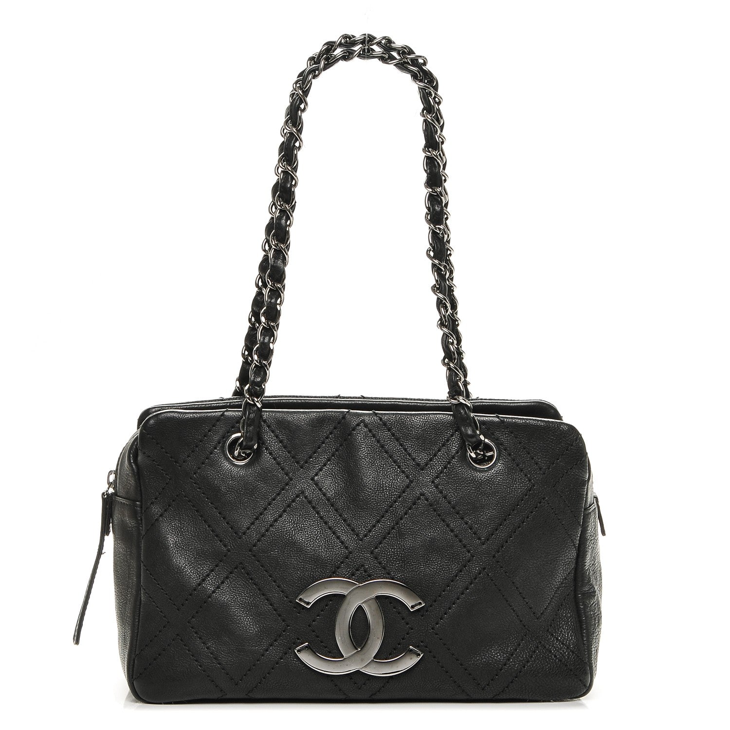 Chanel Calfskin Small Diamond Stitch Tote Black 1 of 7