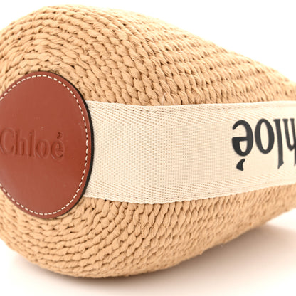 Chloe Raffia Calfskin Small Woody Basket Bag Brown 9 of 9