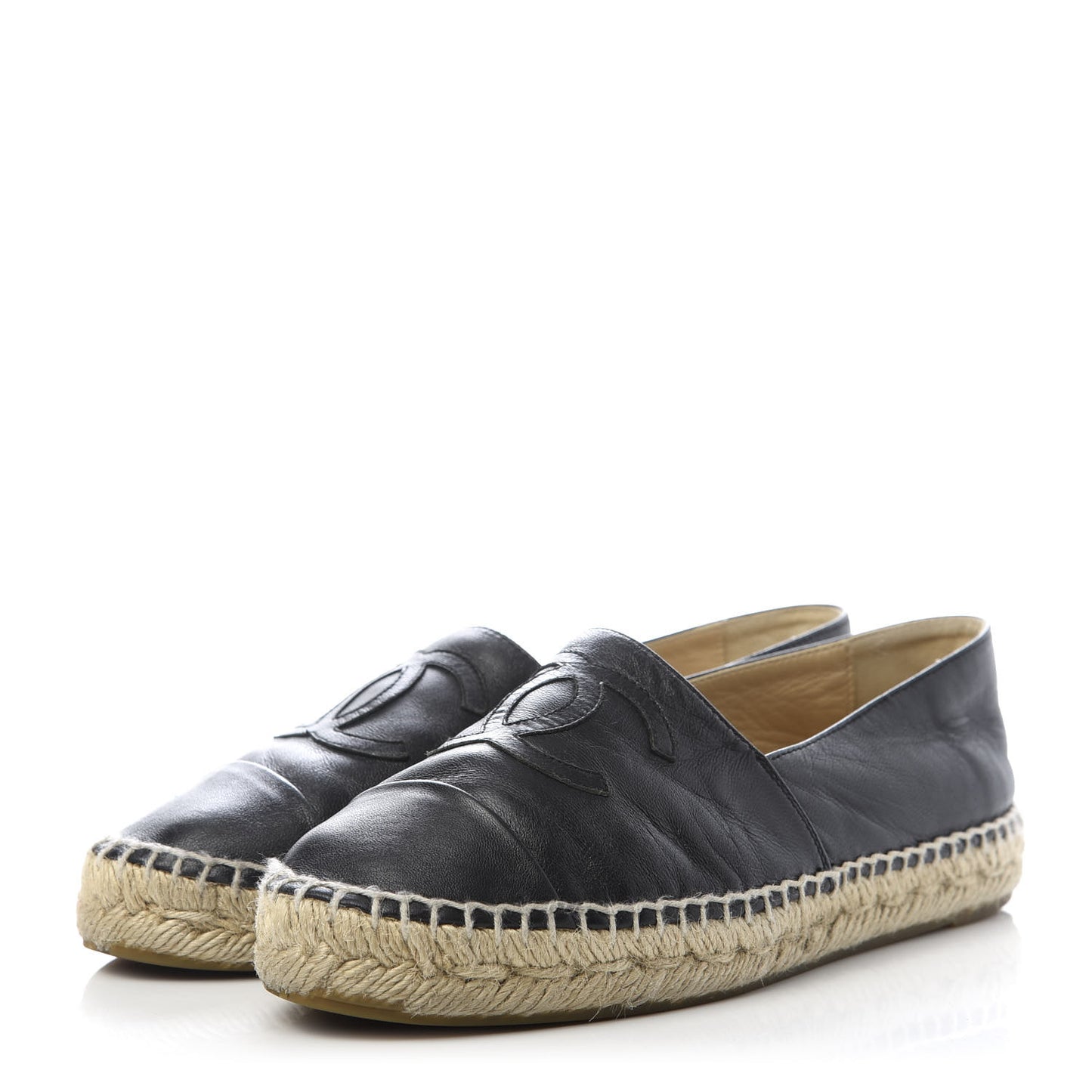 Lambskin CC Espadrilles 37 Black