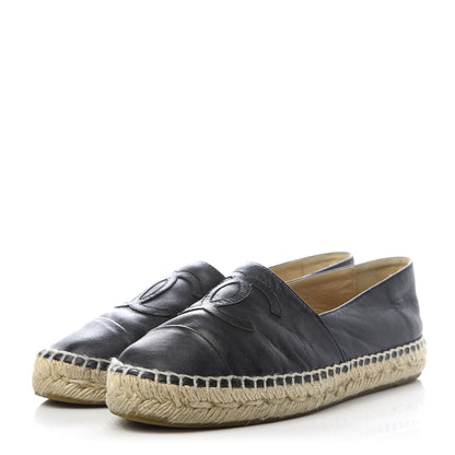 Chanel Lambskin CC Espadrilles 37 Black 3 of 10