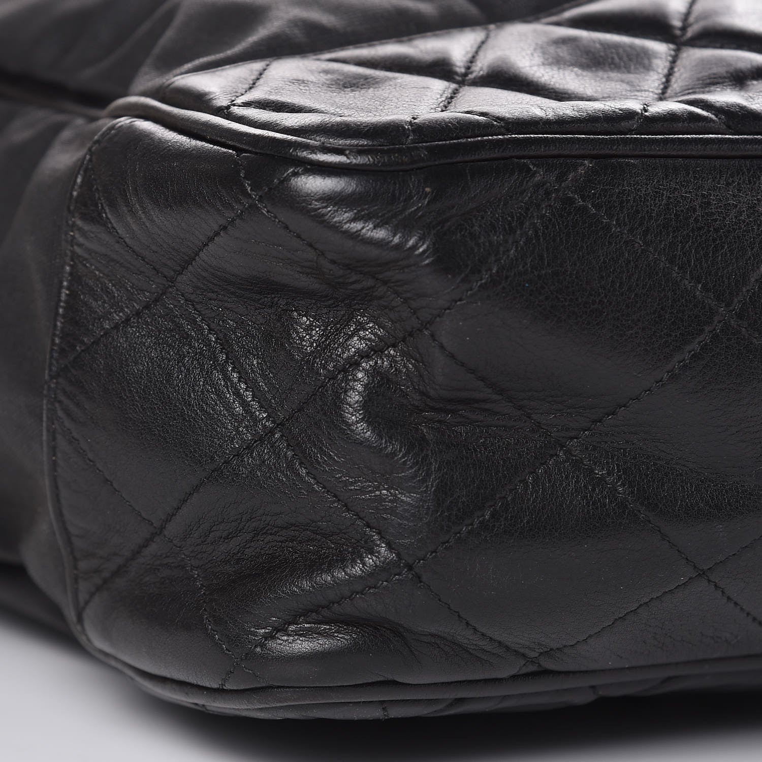 Chanel Canvas Calfskin Shopping Tote Black 14 of 15