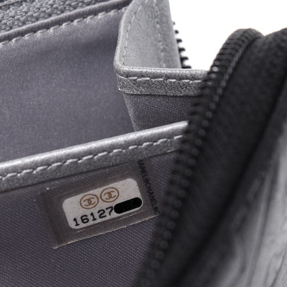 Chanel Lambskin Camellia Embossed Large Zip Around Gusset Wallet Black 8 of 19