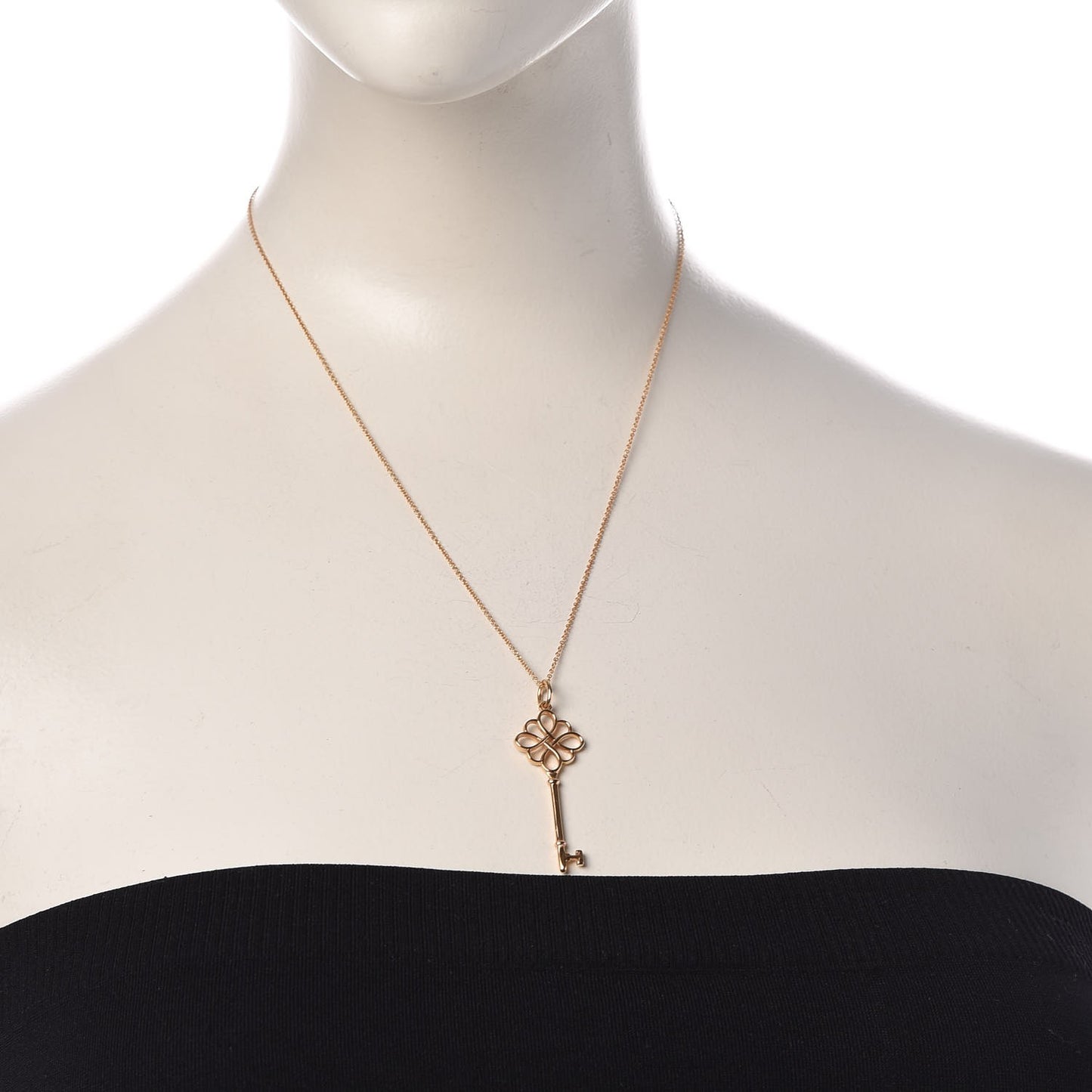 18K Rose Gold Knot Key Pendant Necklace