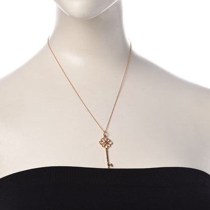 Tiffany 18K Rose Gold Knot Key Pendant Necklace 2 of 8