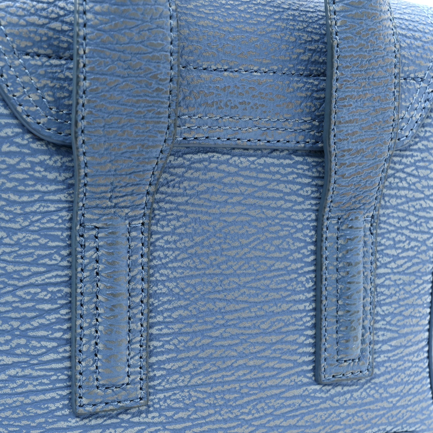 Textured Calfskin Mini Pashli Satchel Blue Ivory
