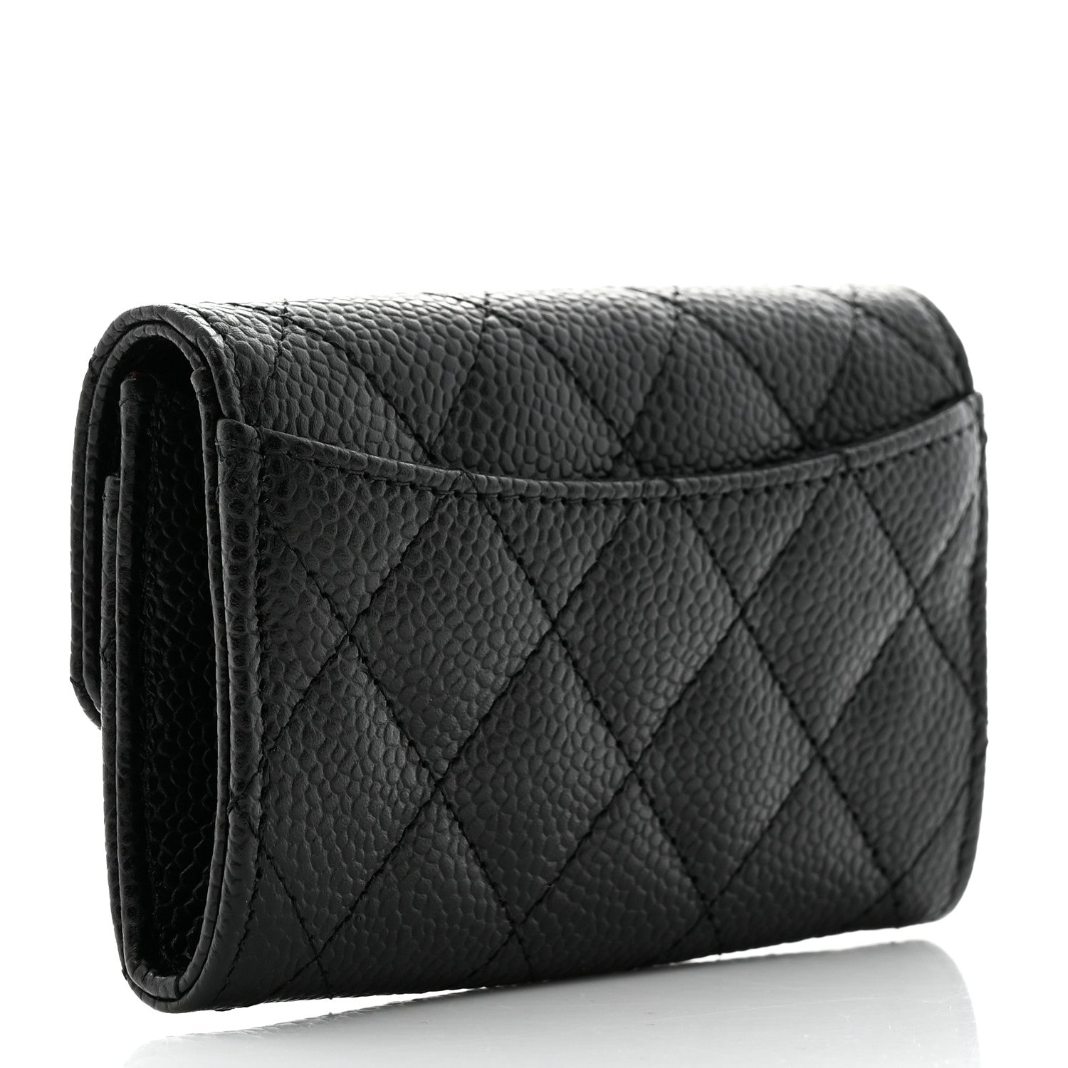 Chanel Caviar Quilted Flap Card Holder Wallet Black 3 of 9