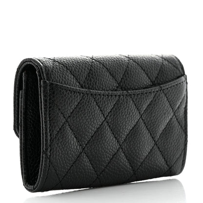 Chanel Caviar Quilted Flap Card Holder Wallet Black 3 of 9