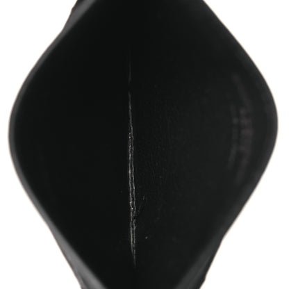 Saint Laurent Grain De Poudre Matelasse Chevron Monogram Credit Card Case Black 5 of 8