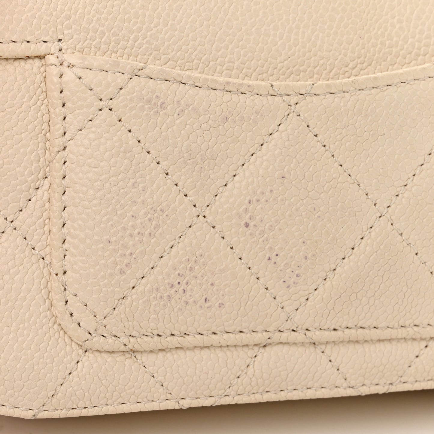 Caviar Quilted Flap Waist Bag White