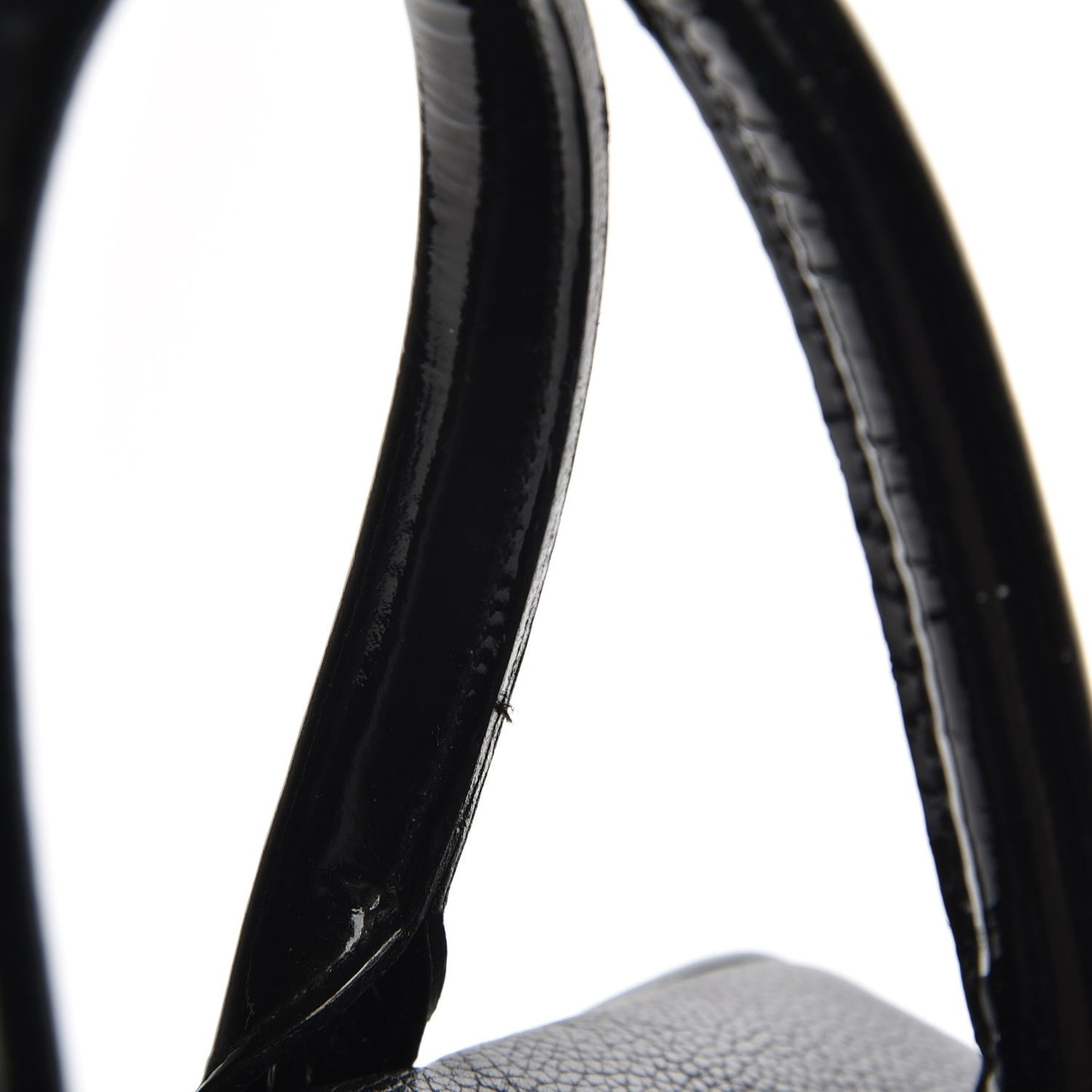 Caviar Patent Large Bowler Black