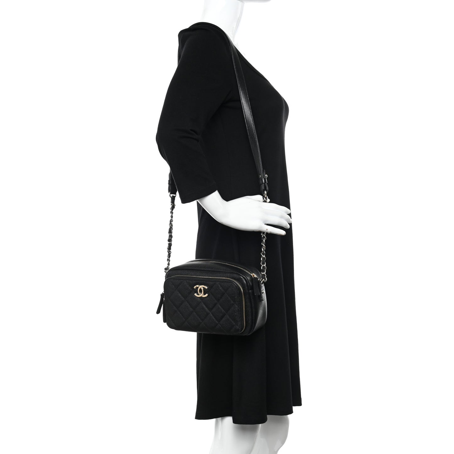 Caviar Quilted Affinity Camera Case Black