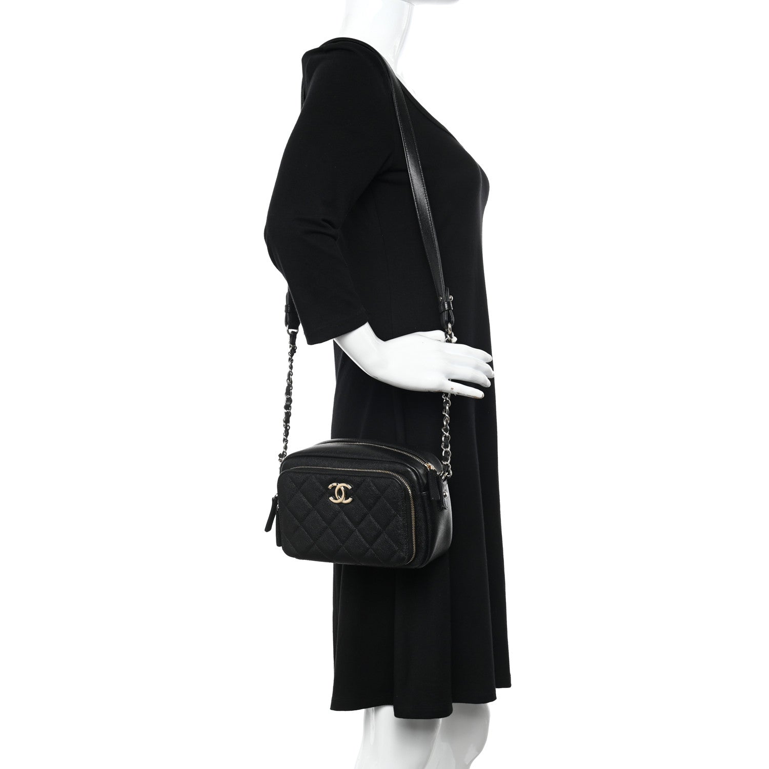 Chanel Caviar Quilted Affinity Camera Case Black 2 of 12
