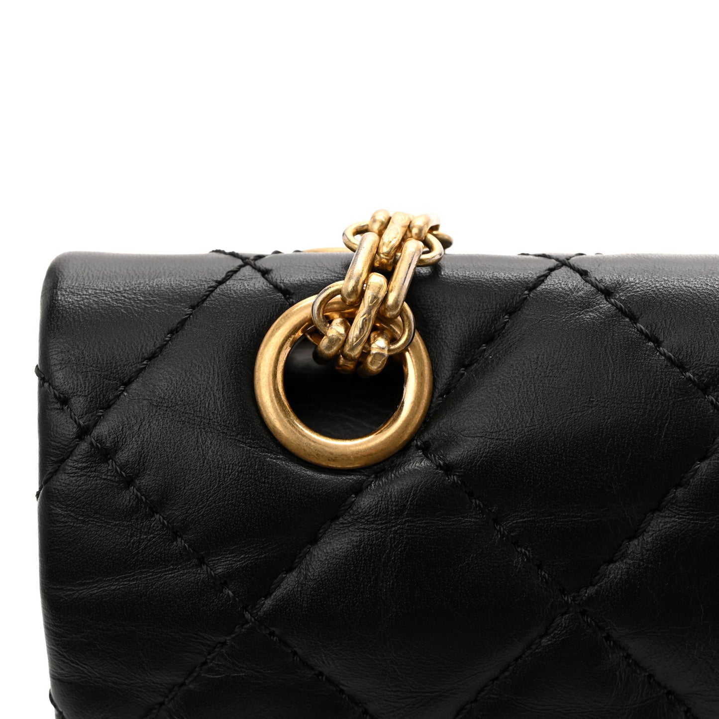 Aged Calfskin Quilted 2.55 Reissue 226 Flap Black