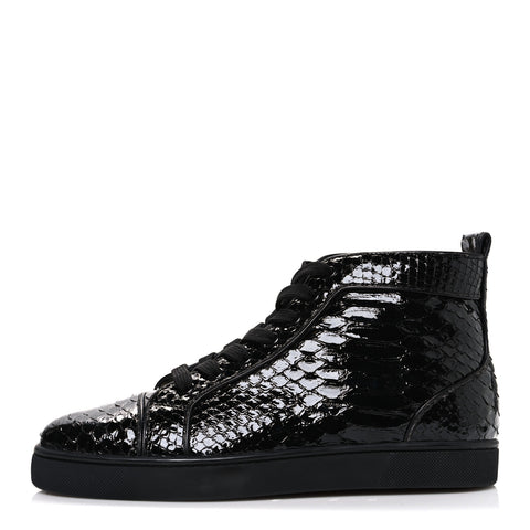 Patent Snakeskin Mens Louis Flat Sneakers 40 Black