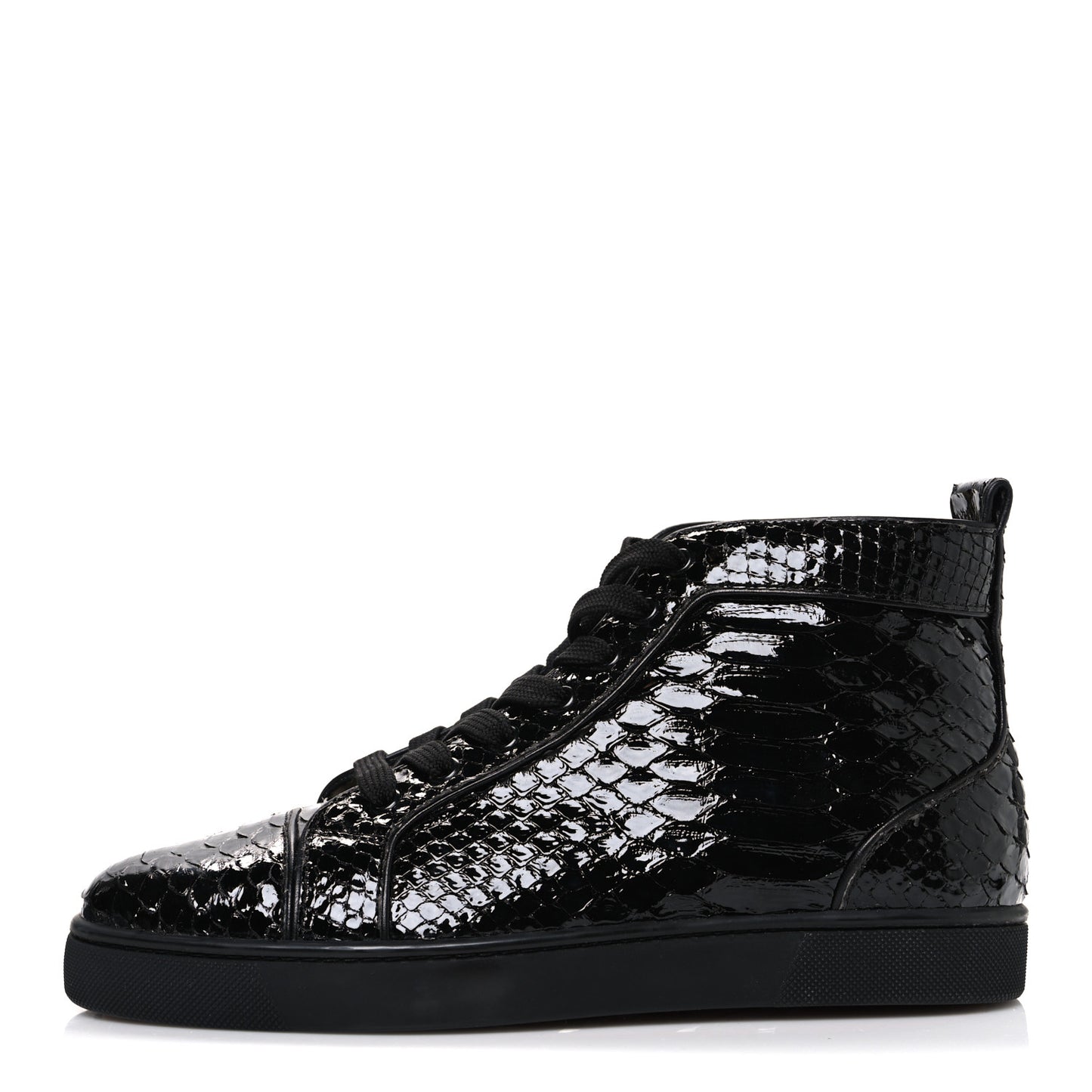 Patent Snakeskin Mens Louis Flat Sneakers 40 Black