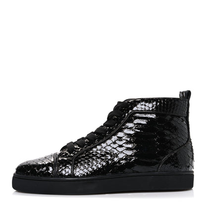 Christian Louboutin Patent Snakeskin Mens Louis Flat Sneakers 40 Black 1 of 11