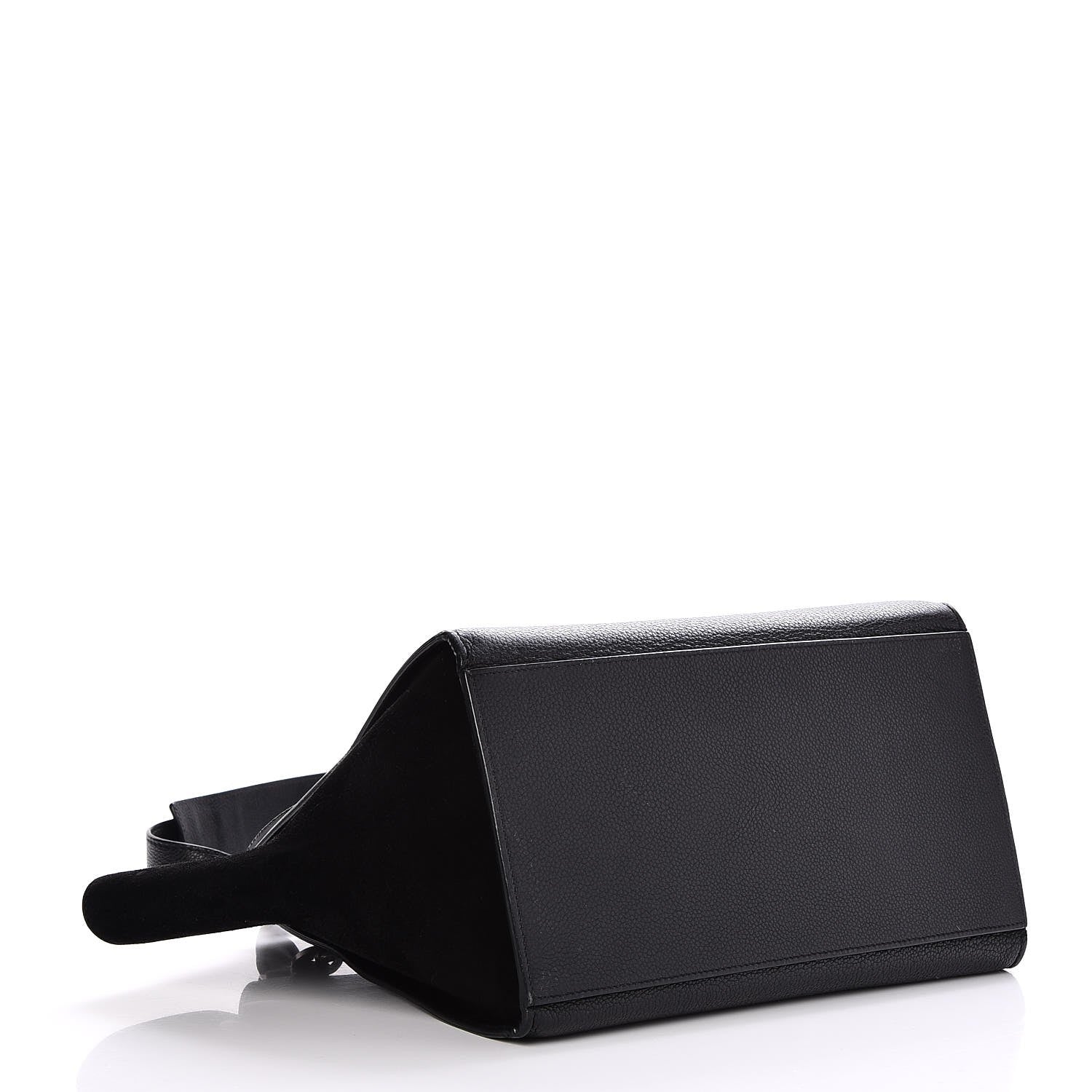 Celine Drummed Calfskin Suede Small Trapeze Black 5 of 7