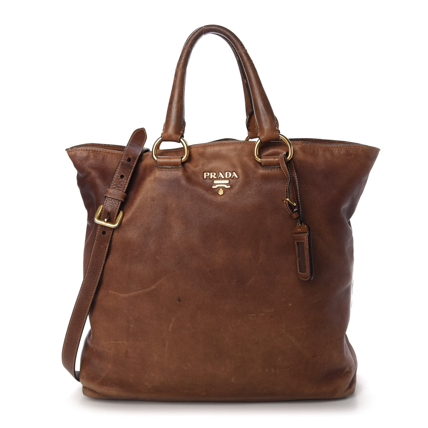 Soft Calf Shopping Tote Brown