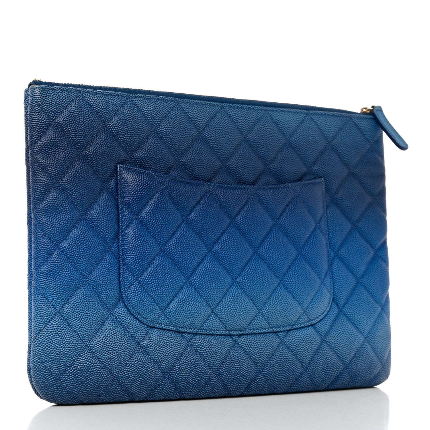 Chanel Caviar Ombre Medium Cosmetic Case Blue 3 of 12
