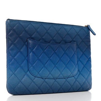 Chanel Caviar Ombre Medium Cosmetic Case Blue 3 of 12