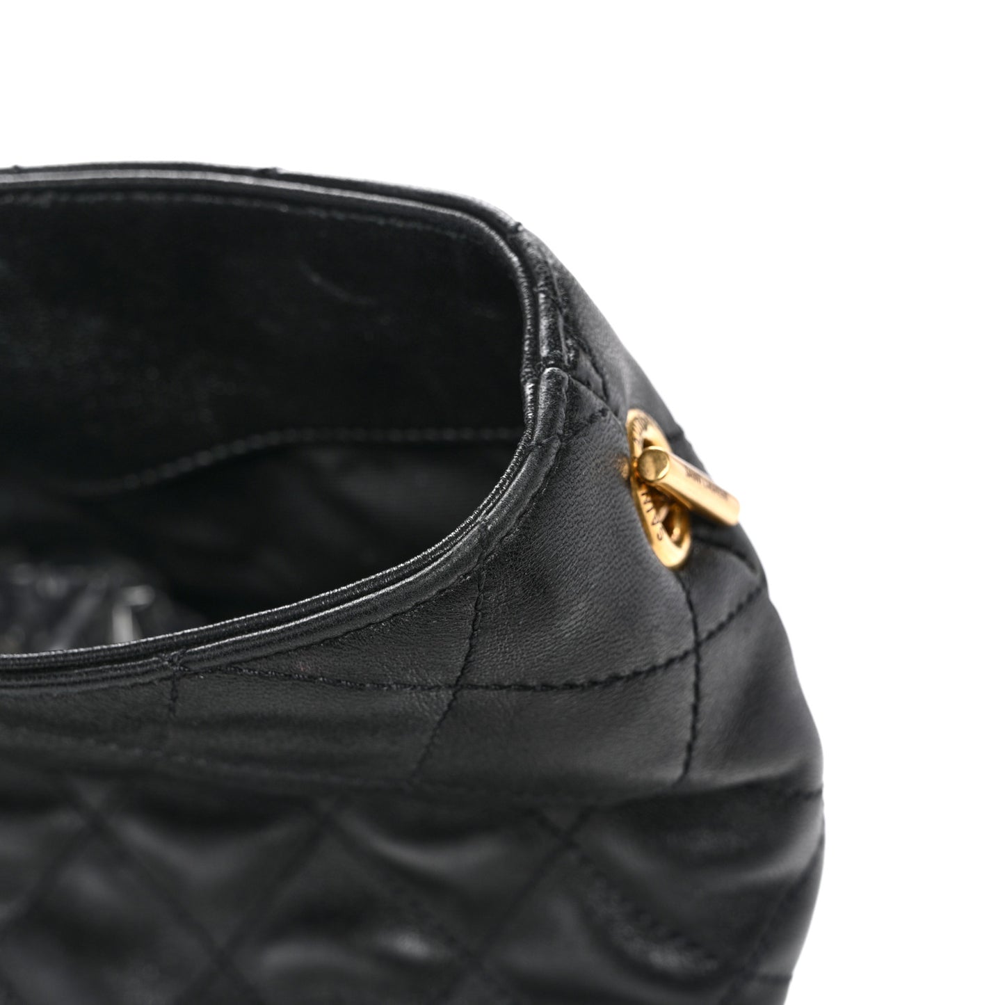 Lambskin Quilted Maxi Icare Shopping Tote Black
