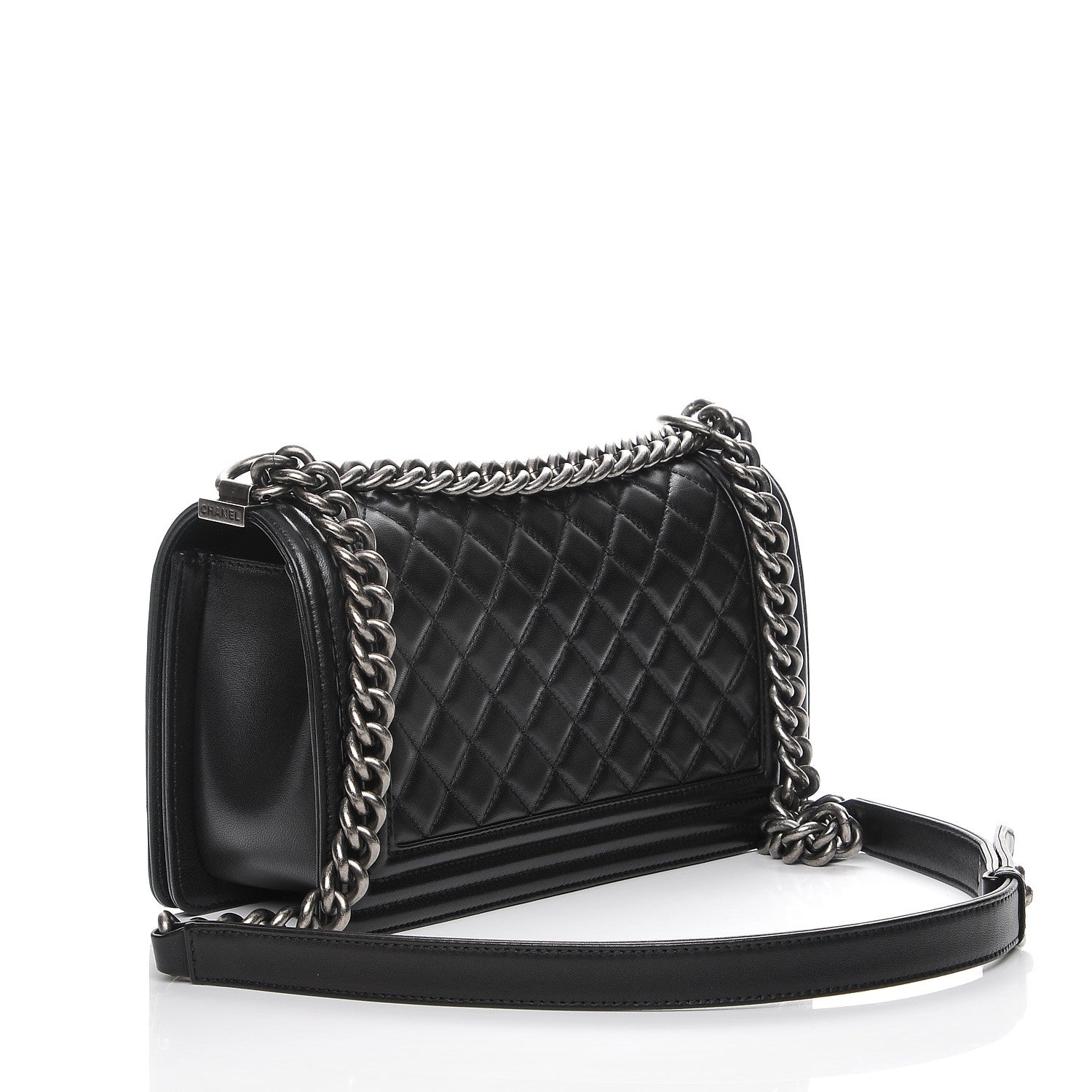 Chanel Lambskin Quilted Medium Boy Flap Black 3 of 8