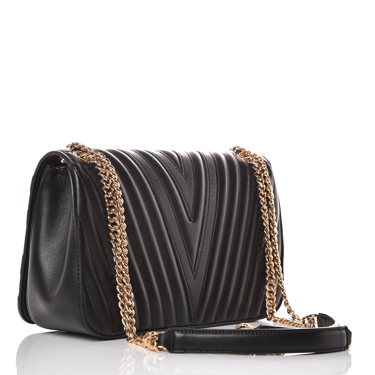 Alter Nappa Star Medium Flap Shoulder Bag Black