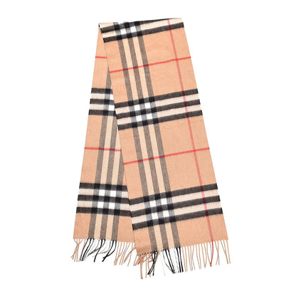 Burberry Cashmere Giant Check Fringe Scarf Camel 3 of 5