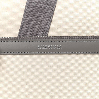 Balenciaga Cotton Canvas Calfskin M Navy Cabas Grey 8 of 13