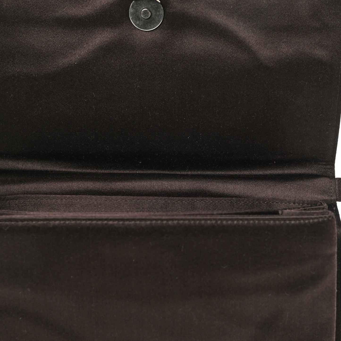 Satin Flap Clutch Bag Brown