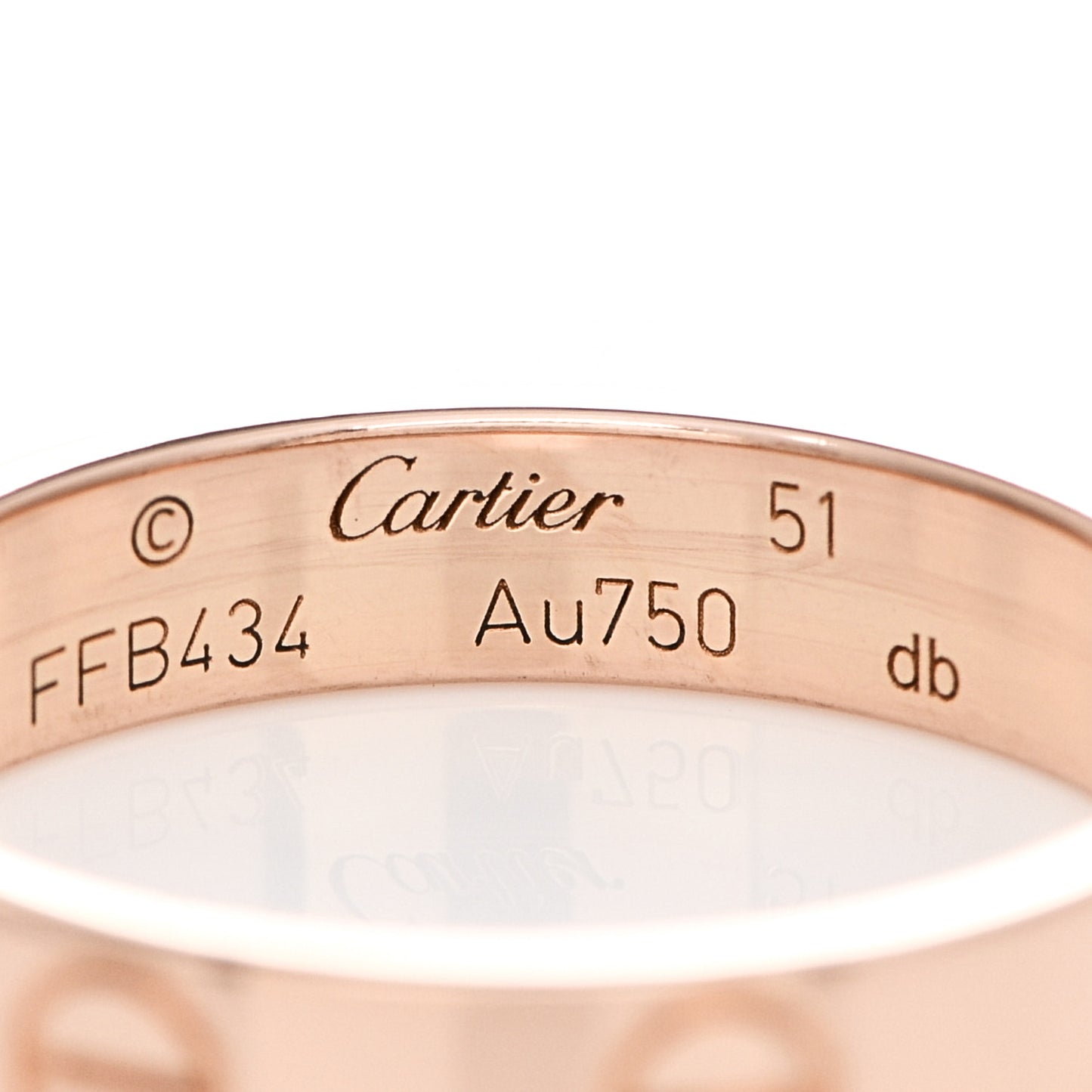 18K Pink Gold 3.5mm LOVE Wedding Band Ring 51 5.75